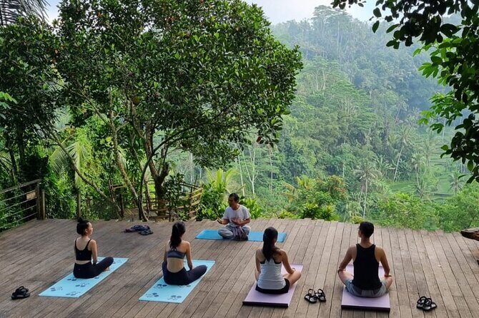 Ubud yoga, rice terrace walk and floating Breakfast tour - Floating breakfast at a scenic cafe: fun in a Bali way, not just a gimmick